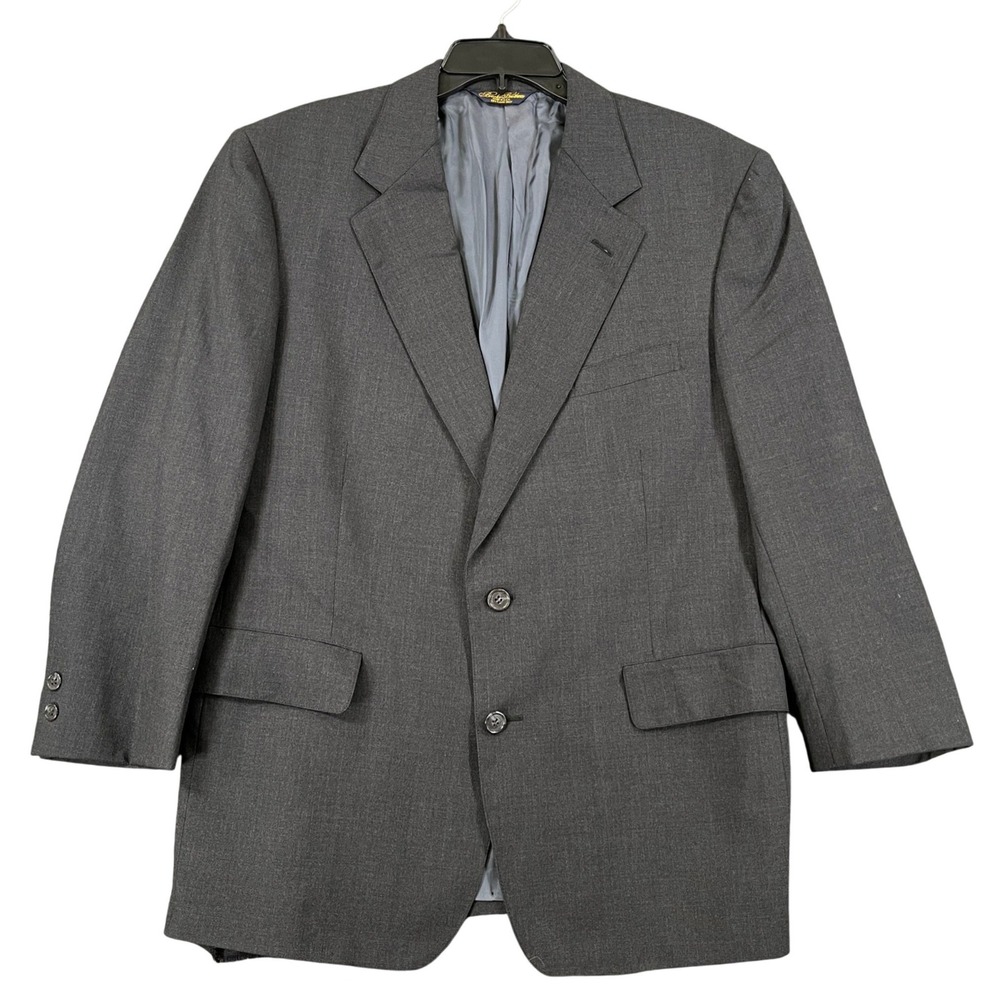 Vintage 90s Brooks Brothers Brooksease Blazer Mens 42S Charcoal Wool Made USA